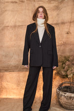 Pinstripe black suit