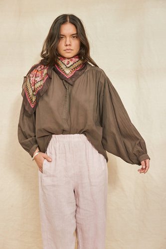 Capri chocolate blouse