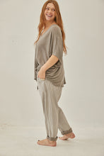 Pepa stripes mushroom/grey pants