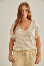 Mudgee beige stripes tee shirt