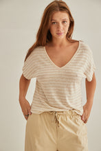 Mudgee beige stripes tee shirt