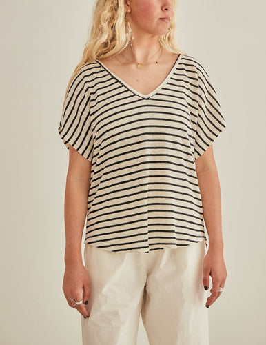 Mudgee black stripes tee shirt