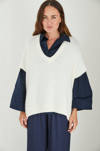 mamapapa Paul knitted offwhite vest