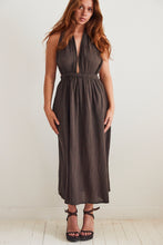 mamapapa - dress chocolate cotton open front