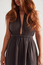 mamapapa - dress chocolate cotton open front