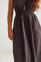 mamapapa - dress chocolate cotton open front