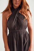 mamapapa - dress chocolate cotton open front