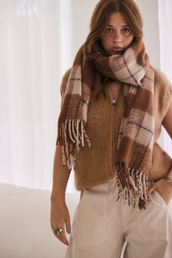 mamapapa - scarf camel checkers