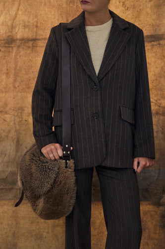 Blazer / Pants chocolate pinstripe
