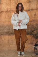 Quilted jacket with design stitching