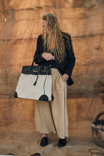 mamapapa - Lune suede cream skirt