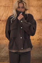 Brown jacket with ties
