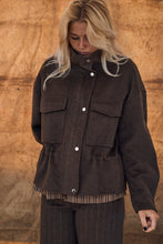 Brown jacket with ties
