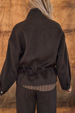 Brown jacket with ties
