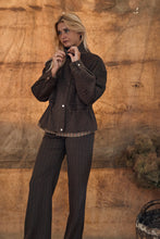 Brown jacket with ties