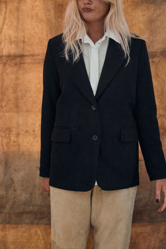 Black wool blazer classic