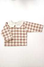 beige checkers blouse