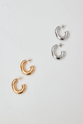 Large demi circle hoop earrings
