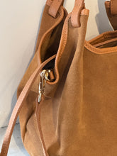 Suede small tote bag