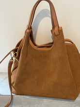 Suede small tote bag