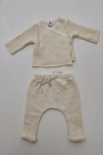Pequeno - baby offwhite wrap around cardigan