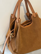 Suede small tote bag