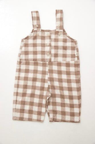 beige checkers overall