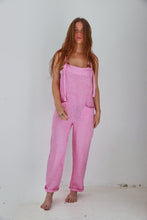 Linen casual overall candy pink