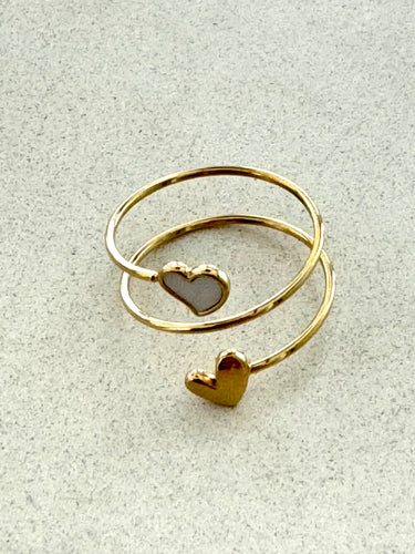 Double heart ring