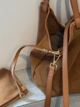 Suede small tote bag