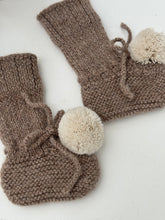 Hand Knitted pompom booties