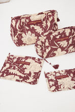 pouches burgundy floral