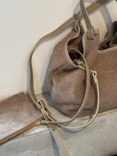 Suede small tote bag