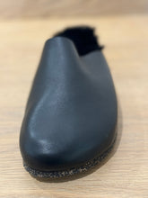 leather closed toe slides