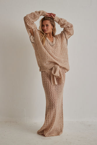 Mes Demoiselles - Takeko beige wool knitted jumper