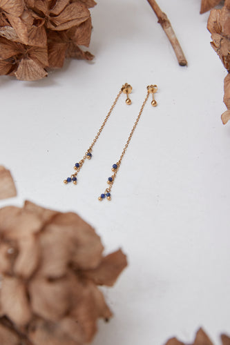 Long chain earrings with stones