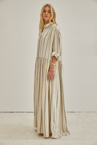 mamapapa - aimee long dress stripes cotton