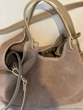 Suede small tote bag