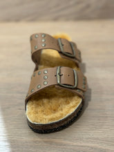 Beige leather sandals