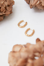 hoop thick oval earrings
