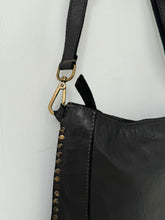 leather stud bag black
