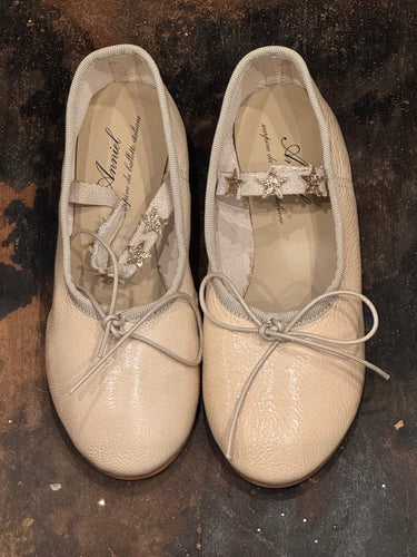 anniel - kids pink leather ballerina