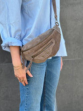 Suede pocket front bumbag