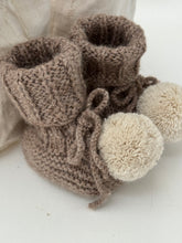 Hand Knitted pompom booties