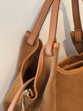 Suede small tote bag