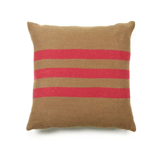 Libeco -  Manitoba red stripe pillow cover