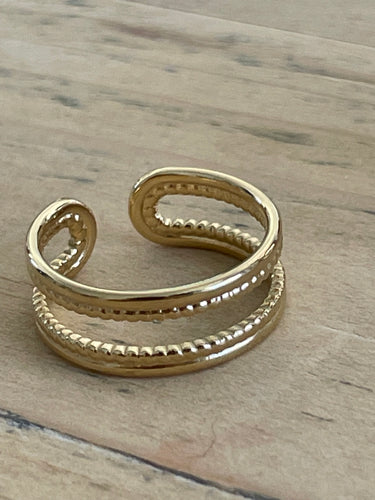 Gold double piece ring