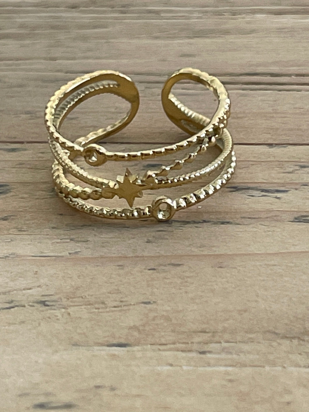 Gold triple piece ring