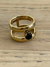 Double wrap black stone ring