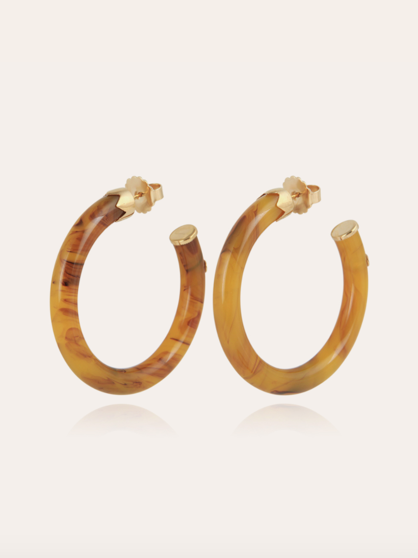 Gas Bijoux - Caftan hoop earrings acetate gold